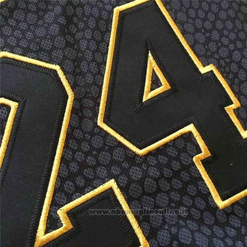 Maglia Los Angeles Lakers Kobe Bryant NO 24 Conmemorativa Retirado Nero